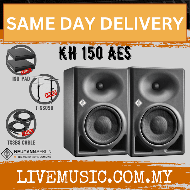 Neumann KH 150 AES67 6.5-inch 2-way Powered Studio Speaker w/Monitor Stand And Isolation Pad - Pair (KH 150 AES67)