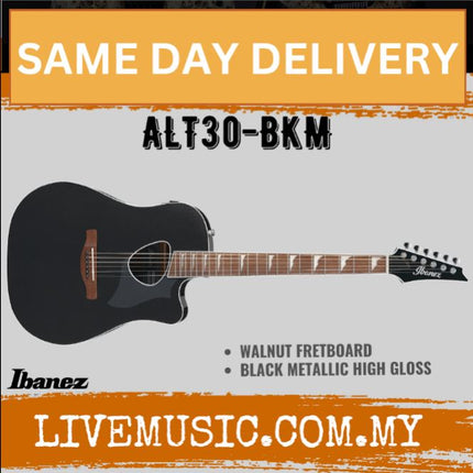 Ibanez Altstar ALT30 Acoustic-Electric Guitar, Black Metallic ( ALT-30 /ALT 30)