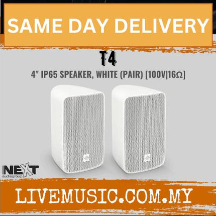 Next Audio T4 4" IP65 Speaker, White - Pair ( T-4 / T 4)