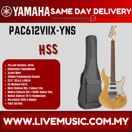 Yamaha Pacifica PAC612VIIX-MSB Electric Guitar -Yellow Natural Satin ( PAC 612VIIX / PAC-612VIIX )