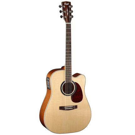 Cort MR730FX - Full Solid Acoustic-Electric Guitar Ovangkol Fretboard with Gig Bag - Natural Glossy (MR 730FX/MR-730FX)