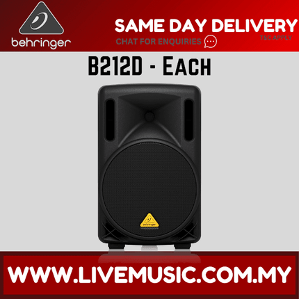 Behringer Eurolive B212D 550W 12" Powered Speaker w/Wireless Mic, Speaker Stand and Cable - Pair ( B-212D / B 212D )