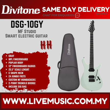 Divitone DSG-10 MF Studio Smart Electric Guitar With On-Board Effects - Gray ( DSG10 DSG 10 )