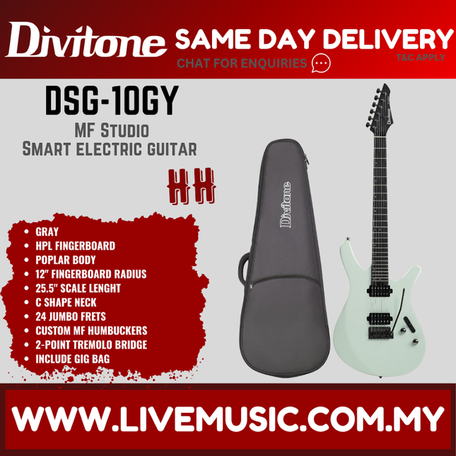Divitone DSG-10 MF Studio Smart Electric Guitar With On-Board Effects - Gray ( DSG10 DSG 10 )