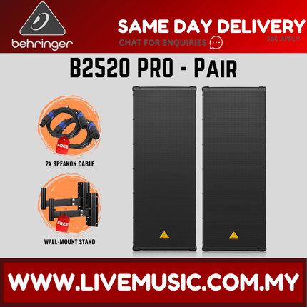Behringer Eurolive Professional B2520 PRO 2200W Dual 15" Passive Speaker With Speaker Stand - ( B2520PRO / B-2520 PRO )