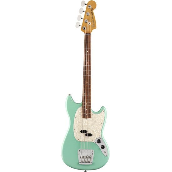 Fender Vintera 60s Mustang Bass Guitar, Pau Ferro Fretboard with Gig Bag - Seafoam Green