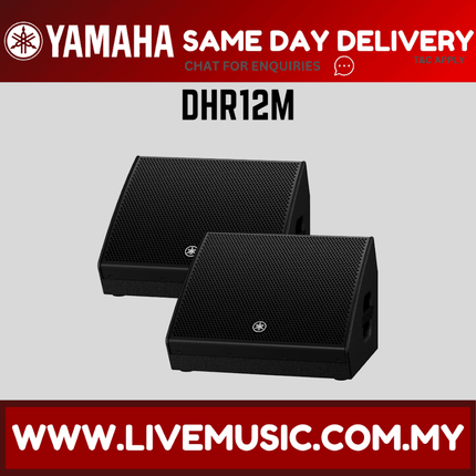 Yamaha DHR12M 1000-Watt 12" Powered Loudspeaker with FREE Mic Cables - Each / Pair ( DHR 12M / DHR-12M )
