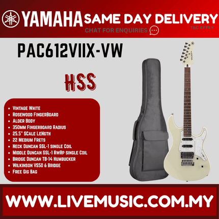 Yamaha Pacifica PAC612VIIX-MSB Electric Guitar -Vintage White ( PAC 612VIIX / PAC-612VIIX )