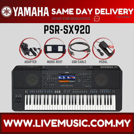Yamaha PSR-SX920 61-key Professional Arranger Workstation w/Accessories ( PSRSX920 / SX920 ) Replace PRS-SX900 SX-900