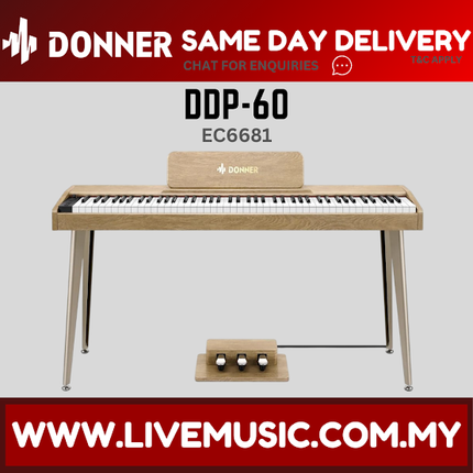 Donner DDP-60 EC6681 88 Key Digital Piano for Beginner, Electric Keyboard with Velocity-Sensitive Keys ( DDP60 / DDP 60 )