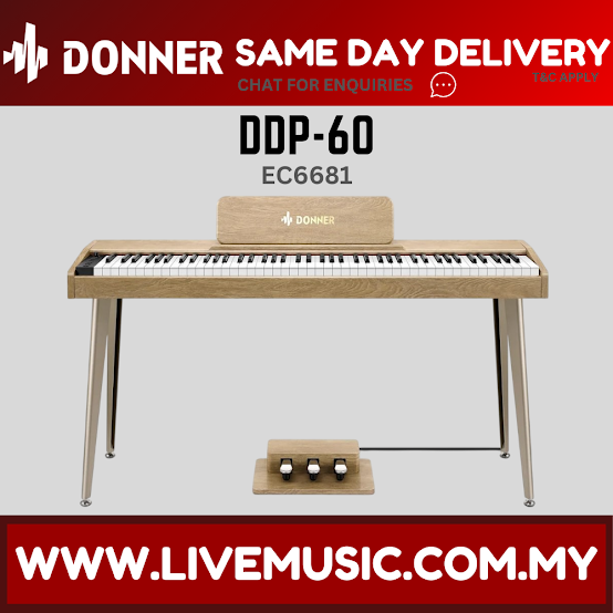 Donner DDP-60 electric digital piano with wooden body and full-size keys