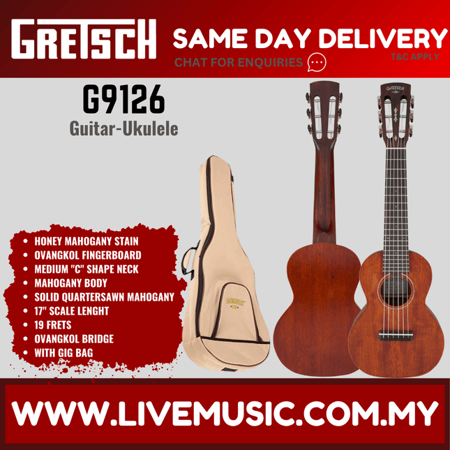 Gretsch G9126 Guitar-Ukulele, Honey Mahogany Stain