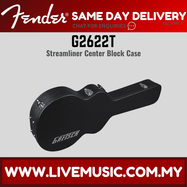 Gretsch G2622T Streamliner Centre Block Electric Guitar Hard Case, Black