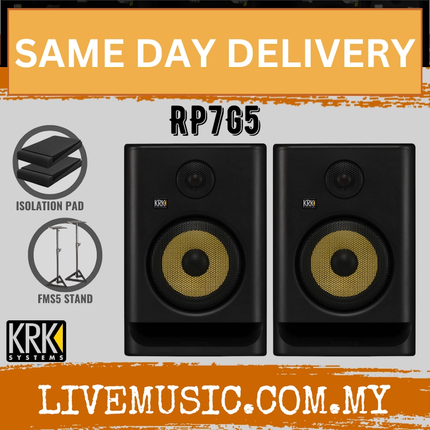KRK ROKIT 7 G5 7" Powered Studio Monitor w/Isolation Pad - Pair ( RP7G5 ) Replace RP7G4