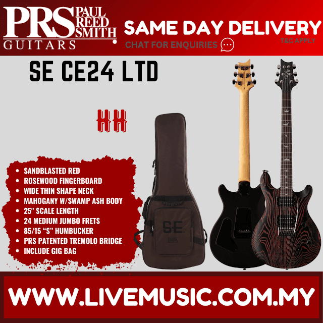 PRS SE CE24 LTD Electric Guitar w/Bag, Rosewood FB