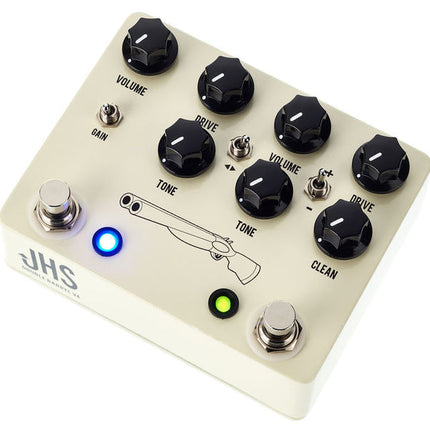 JHS Double Barrel V4 2-in-1 Dual Overdrive Guitar Effects Pedal