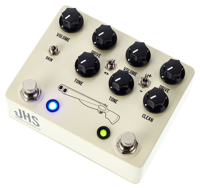 JHS Double Barrel V4 2-in-1 Dual Overdrive Guitar Effects Pedal