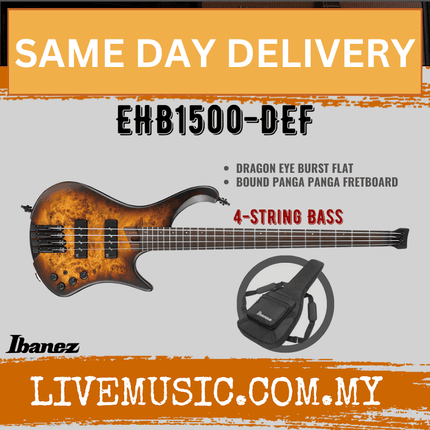 Ibanez Bass Workshop EHB1500-DEF Electric Bass Guitar w/Gig Bag, Dragon Eye Burst Flat ( EHB1500DEF / EHB1500 DEF )