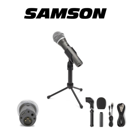 Samson Q2U Recording and Podcasting Pack USB/XLR Dynamic Microphone with Accessories (Q 2 U/Q-2-U)