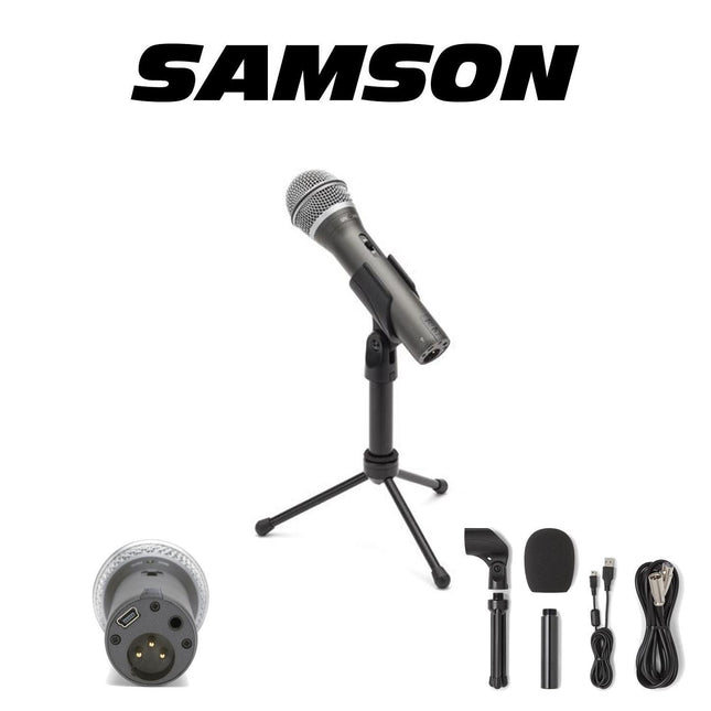 Samson Q2U Recording and Podcasting Pack USB/XLR Dynamic Microphone with Accessories (Q 2 U/Q-2-U)
