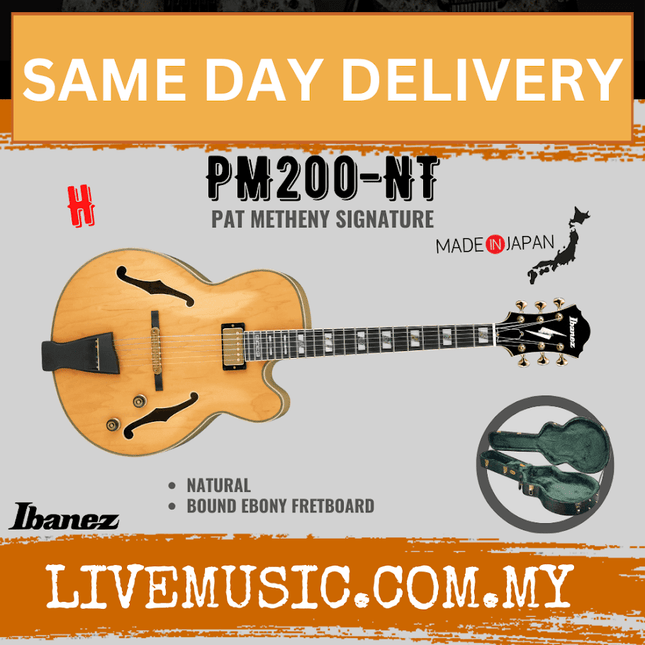 Ibanez PM200-NT Pat Metheny Signature Guitar MADE IN JAPAN - Natural ( PM200 NT / PM200NT )