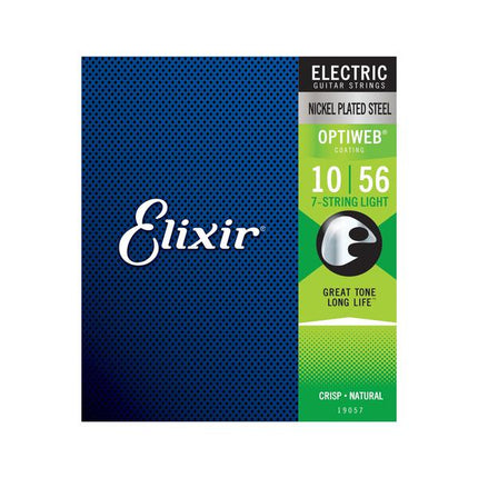 Elixir 19057 Nickel Plated Steel 7-strings with Optiweb Coating Electric Guitar (10-56)