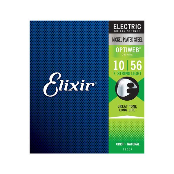 Elixir 19057 Nickel Plated Steel 7-strings with Optiweb Coating Electric Guitar (10-56)
