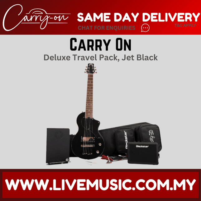 Blackstar Carry-On Travel Electric Guitar Deluxe Pack - Jet Black
