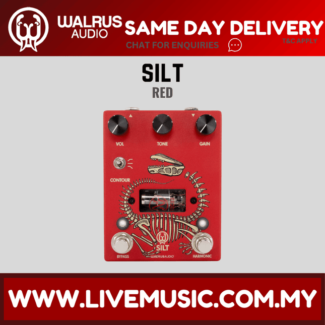 Walrus Audio SILT Harmonic Tube Fuzz Guitar Pedal - Red
