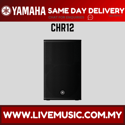 Yamaha CHR12 12in passive 2-way loudspeaker, black cabinet with front grille