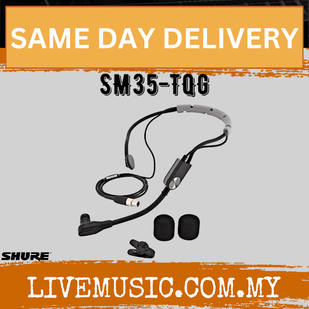 Shure SM35-TQG Performance Headset Condenser Microphone JTS MA500 Phantom Power Adapter (SM35TQG / SM35 TQG)