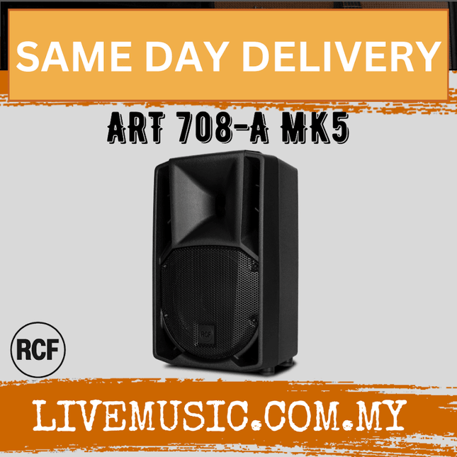 RCF ART 708-A MK5 8" 1400W 2-way Active Powered Speaker w/SPS502 Speaker Stand - Each / Pair ( ART708A / ART708 / MK5 )
