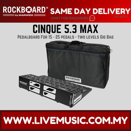Rockboard by Warwick CINQUE 5.3 Max w/ Gig Bag, 82.6 x 49.5 x 16 cm