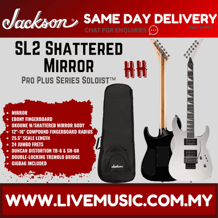 Jackson Pro Plus Series Soloist SL2 Electric Guitar, Ebony FB, Shattered Mirror