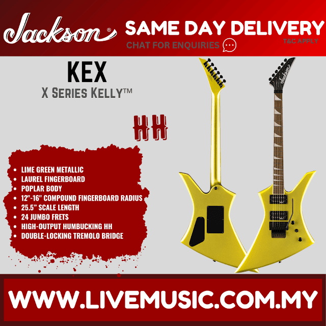 Jackson X Series Kelly KEX Electric Guitar, Laurel FB, Lime Green Metallic