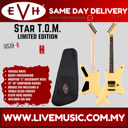 EVH Star TOM Electric Guitar - Vintage White