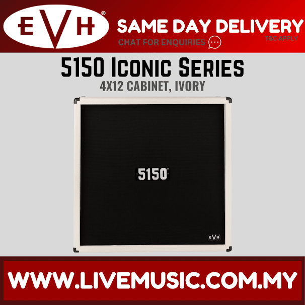 EVH 5150 Iconic 80W 4x12" Straight Cabinet Guitar Amplifier, Ivory