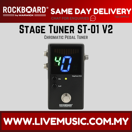 Rockboard by Warwick Stage Tuner ST-01 V2 Chromatic Pedal Tuner