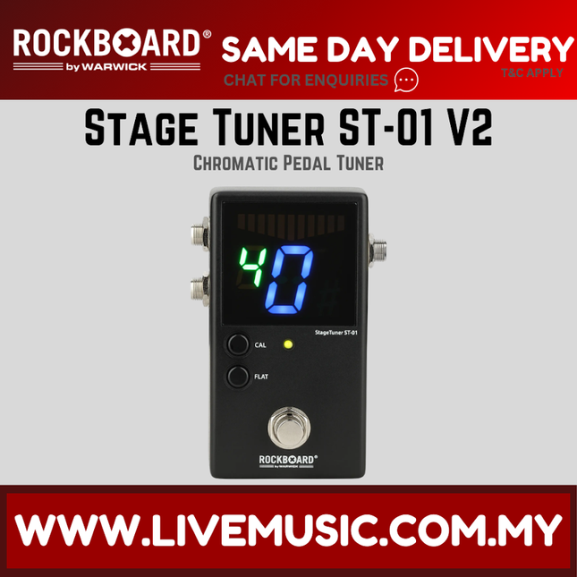 Rockboard by Warwick Stage Tuner ST-01 V2 Chromatic Pedal Tuner