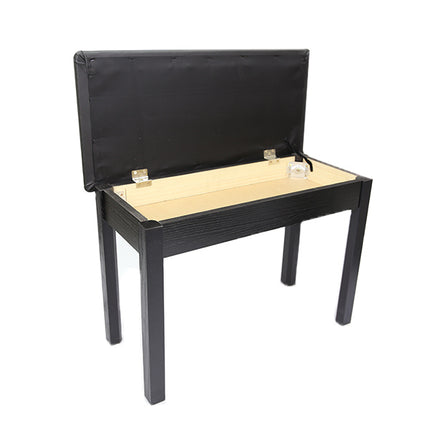 Kadenza Q-110H Piano Bench Leather Padded Double Seater With Storage Box - White (Q110H)