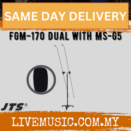 JTS FGM-170 Dual * with MS-G5 Floor stand mic with carbon boom