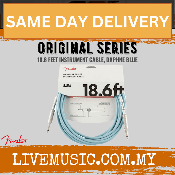Fender Original Series Instrument Cable, 18.6ft - Daphne Blue