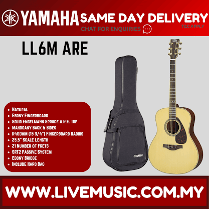 Yamaha LL6M ARE Original Jumbo Acoustic-Electric Guitar with Hard Bag - Natural ( LL6M-ARE )