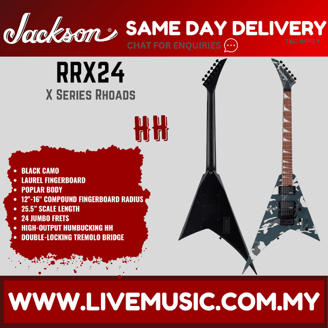 Jackson X Series Rhoads RRX24 Electric Guitar, Laurel FB, Black Camo