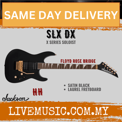 Jackson X Series Soloist SLX DX Electric Guitar, Laurel FB, Satin Black