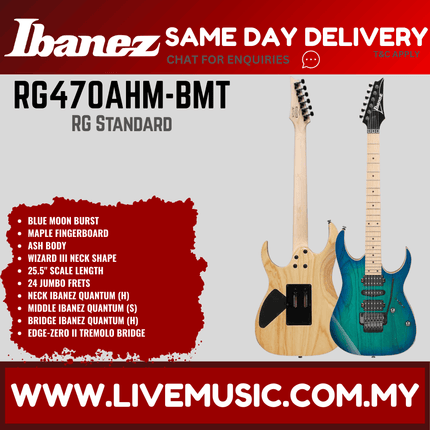 Ibanez RG470AHM-BMT RG Standard Series Electric Guitar - Blue Moon Burst ( RG470AHM BMT/ RG470AHMBMT )