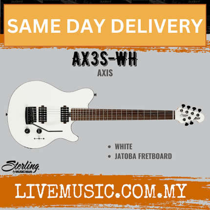 Sterling by Music Man Axis AX3S Electric Guitar, White (AX 3S/AX-3S)