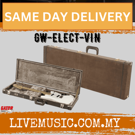 Gator GW-ELECT-VIN Hardshell Wood Case for Double-cutaway Electric Guitar (GWELECTVIN)