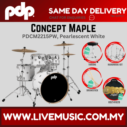 PDP by DW CM5 Concept Maple Shell Pack - 5-piece With KDZ141620 Cymbal Set ( PDCM2215 )