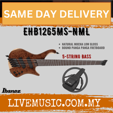 IBANEZ EHB1265MS-NML HEADLESS ELECTRIC BASS, NATURAL MOCHA LOW GLOSS ( EHB1265MS NML / EHB1265MSNML )